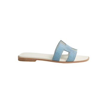 Hermes Oran sandal bleu clair