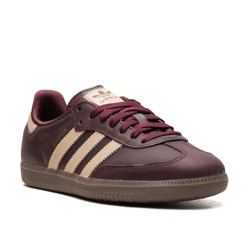 Adidas Samba OG - Maroon Crystal Sand Gold Metallic