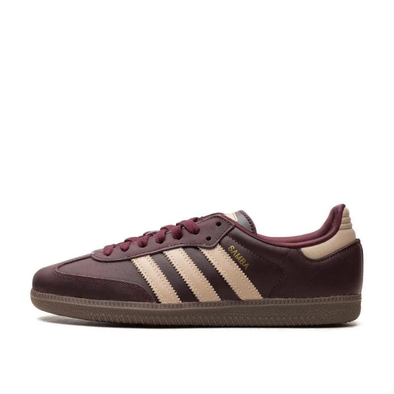Adidas Samba OG - Maroon Crystal Sand Gold Metallic