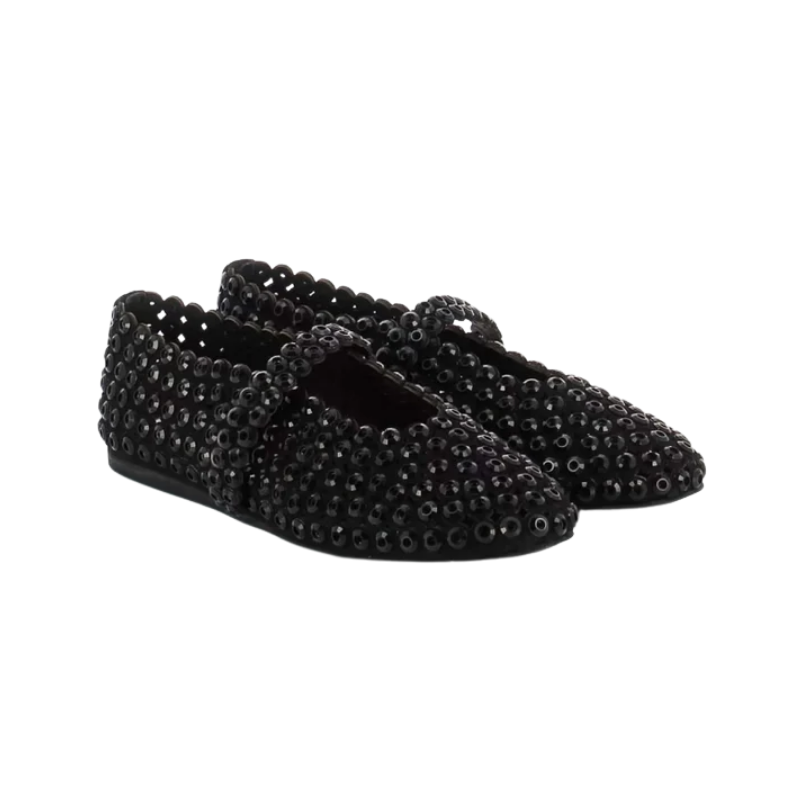 Alaïa Embellished Ballet Flat Black