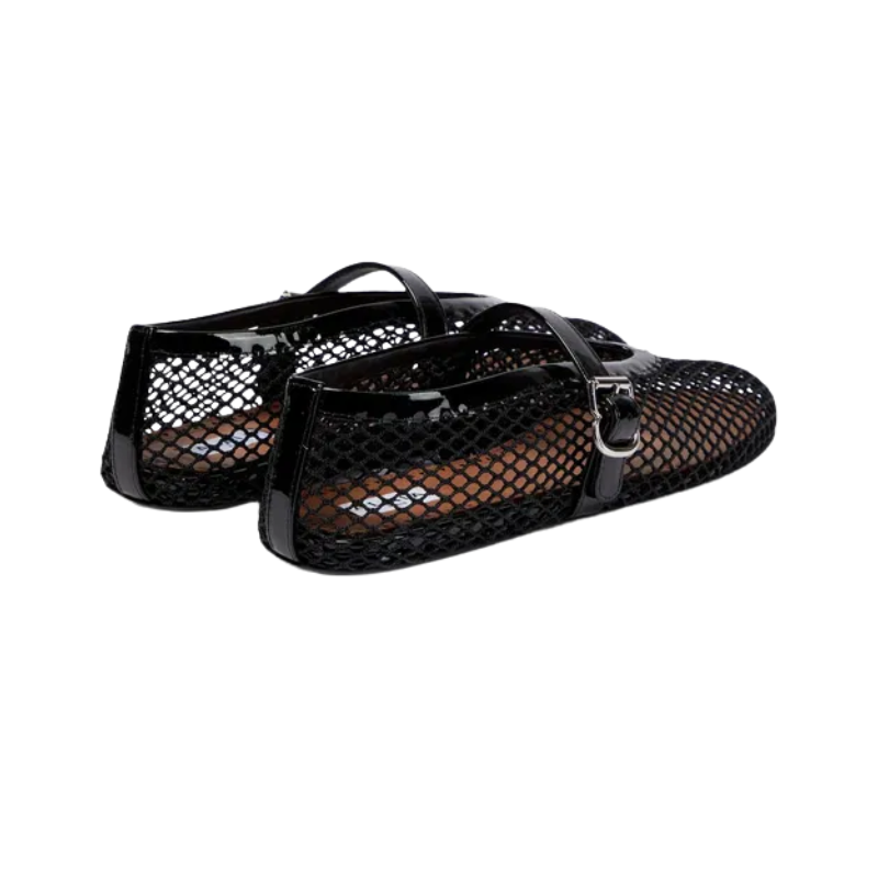 Alaïa Fishnet Ballerina Flats Black