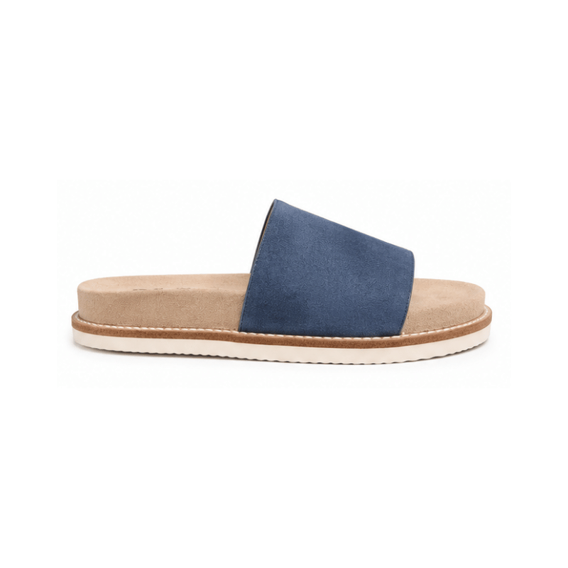 Brunello Cucinelli suede slide sandals Blue Tan