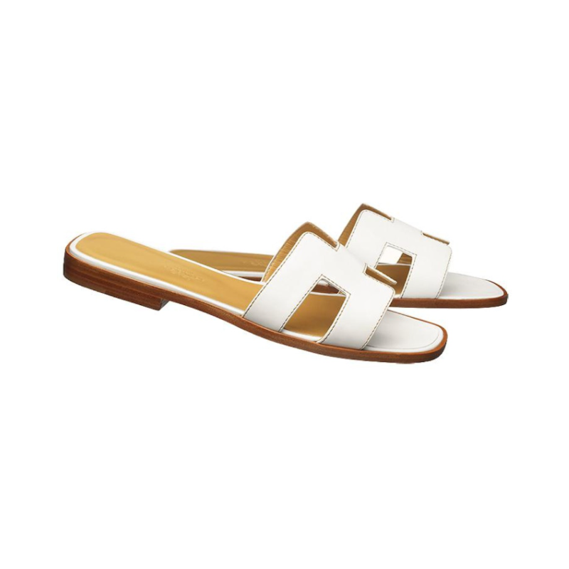 Hermès Oran Sandal White Brown