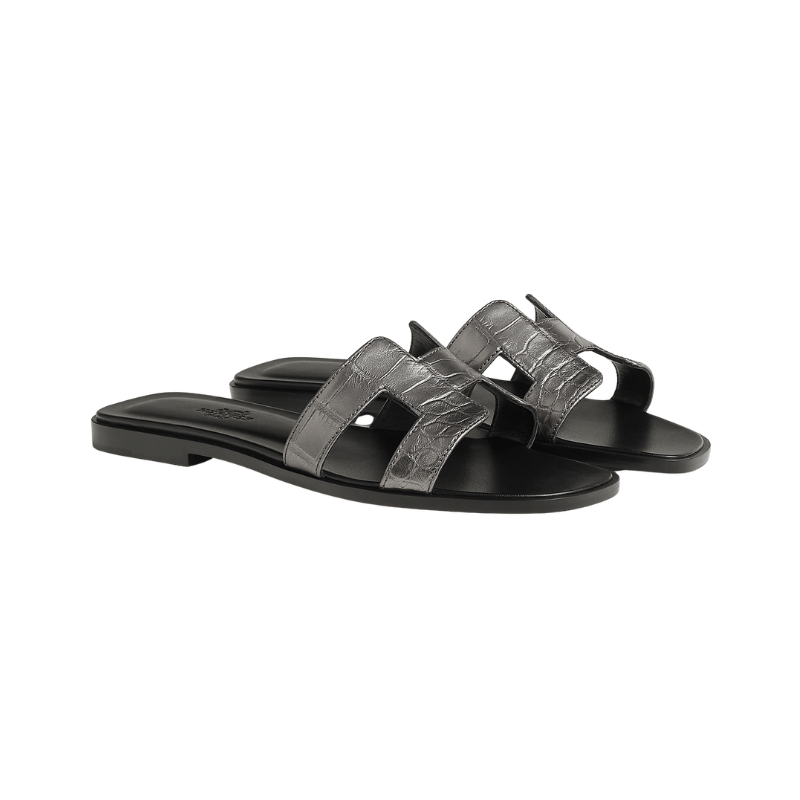 Hermès Oran Sandal Metallic Silver
