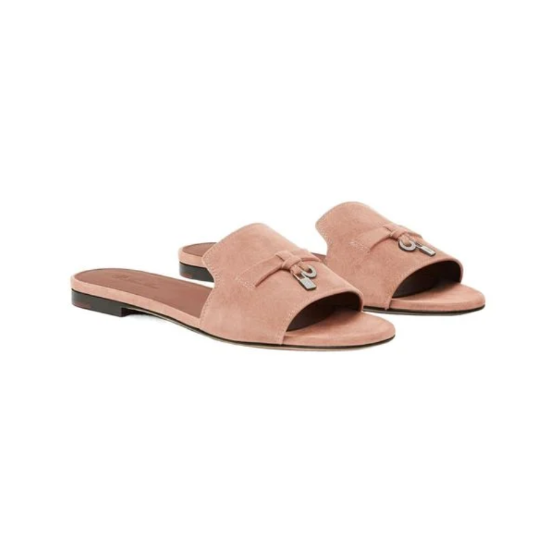 Loro Piana Charms Slides Soft Pink