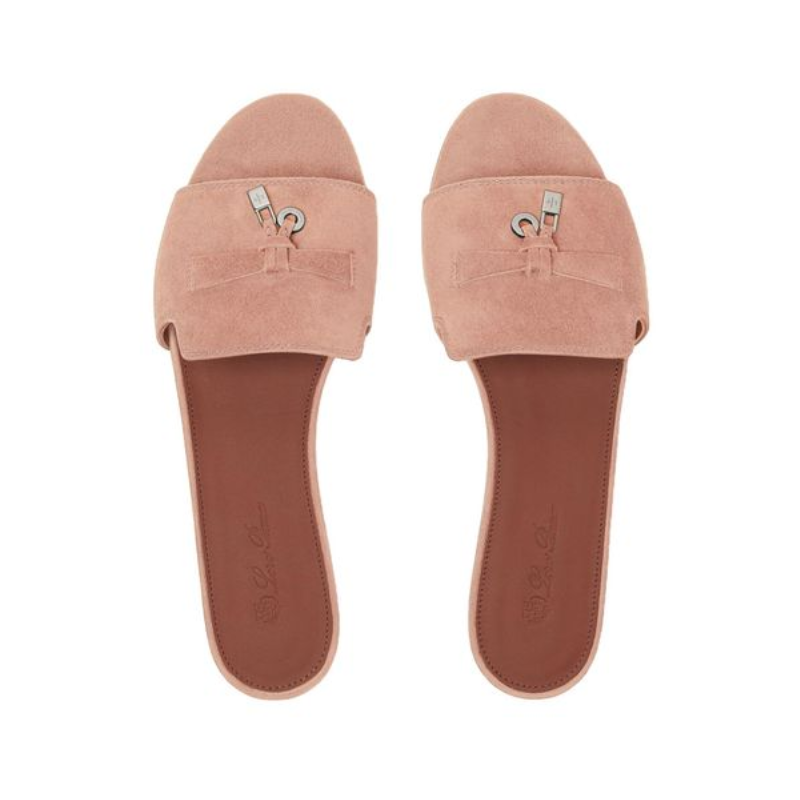 Loro Piana Charms Slides Soft Pink