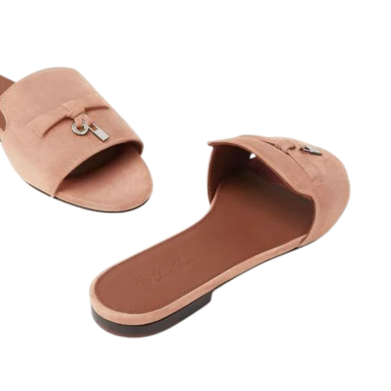 Loro Piana Charms Slides Soft Pink
