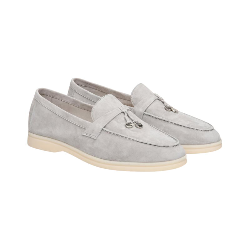 Loro Piana Summer Charms Walk loafers light grey
