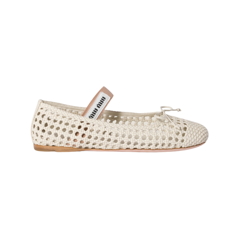 Miu Miu ballet flats natural