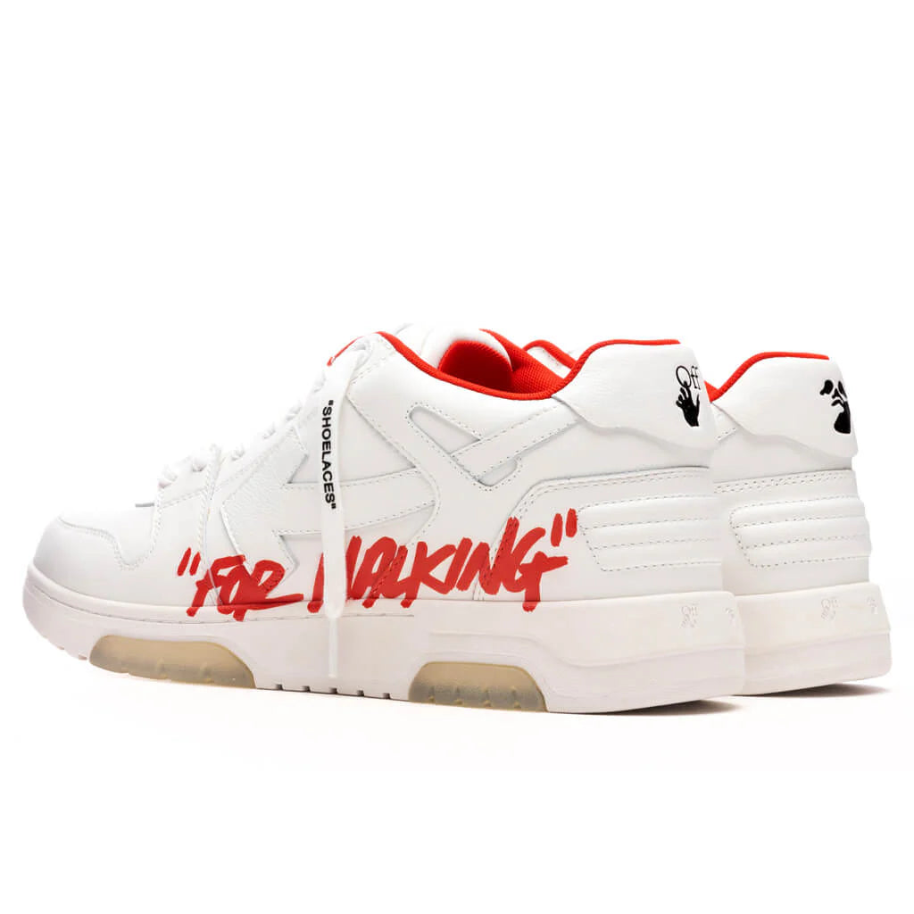 OFF-WHITE Out Of Office “OOO” Low Tops For Walking White Red SS22