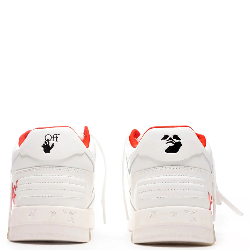 OFF-WHITE Out Of Office “OOO” Low Tops For Walking White Red SS22