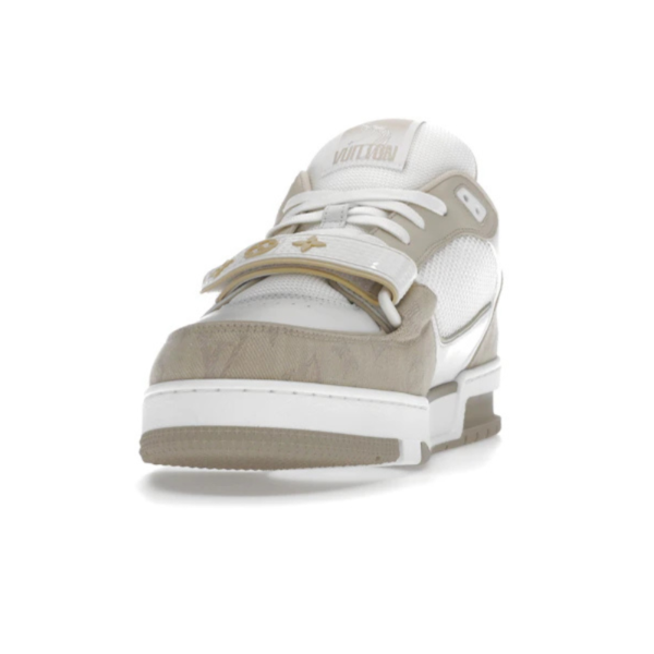 LV trainer LOW TOP Velcro strap beige white