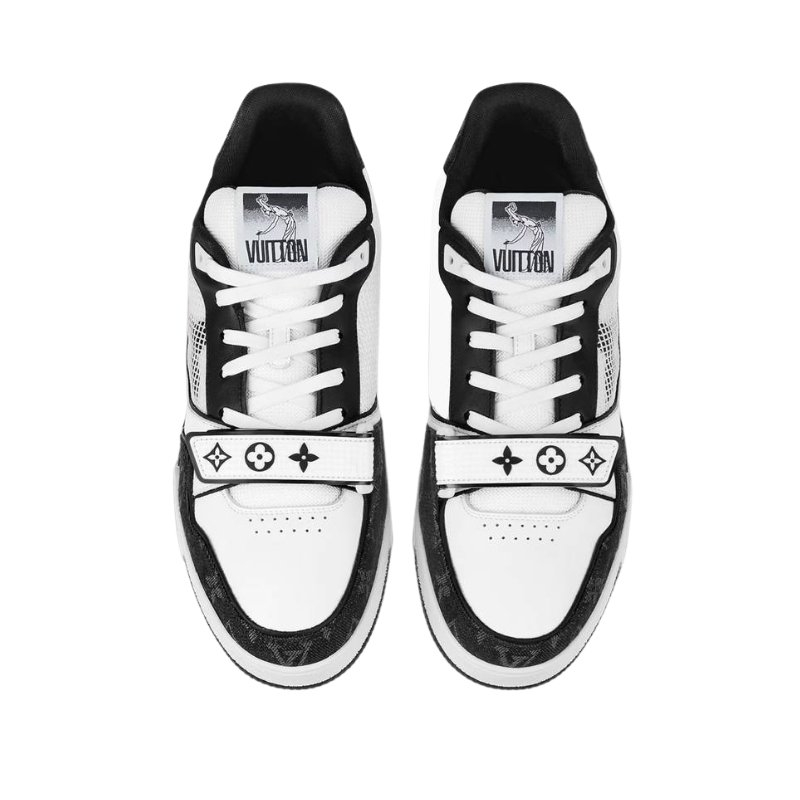LV trainer LOW TOP Velcro strap black white