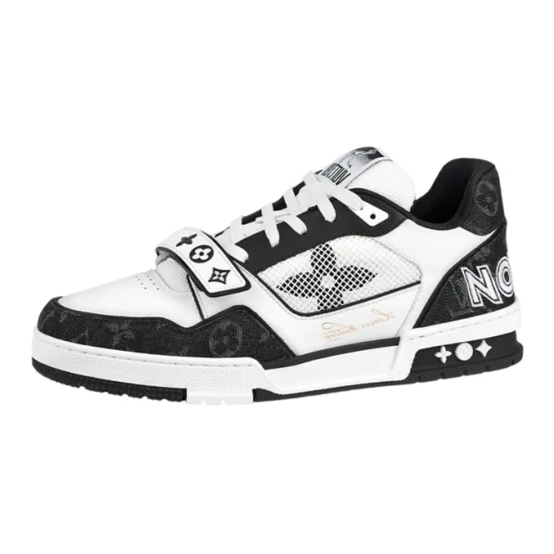 LV trainer LOW TOP Velcro strap black white