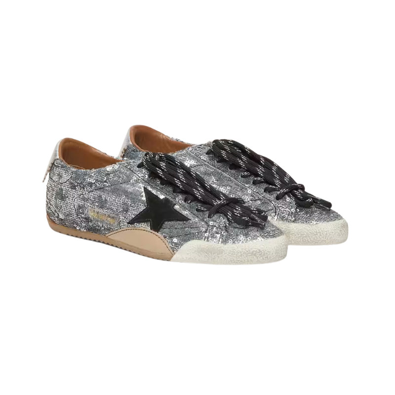 Golden Goose True-Star silver sequins with a black star