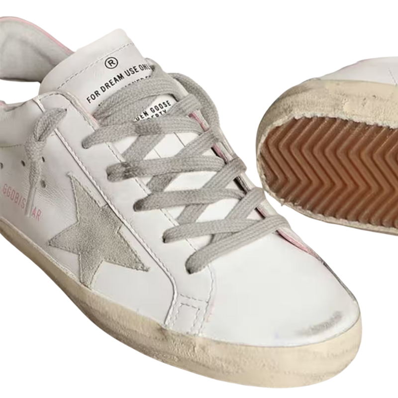 Golden Goose Super-Star white leather upper gray suede star