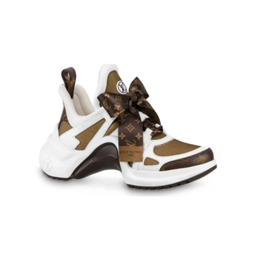LV Archlight trainer white, brown with Plaid Ribbon' Women's