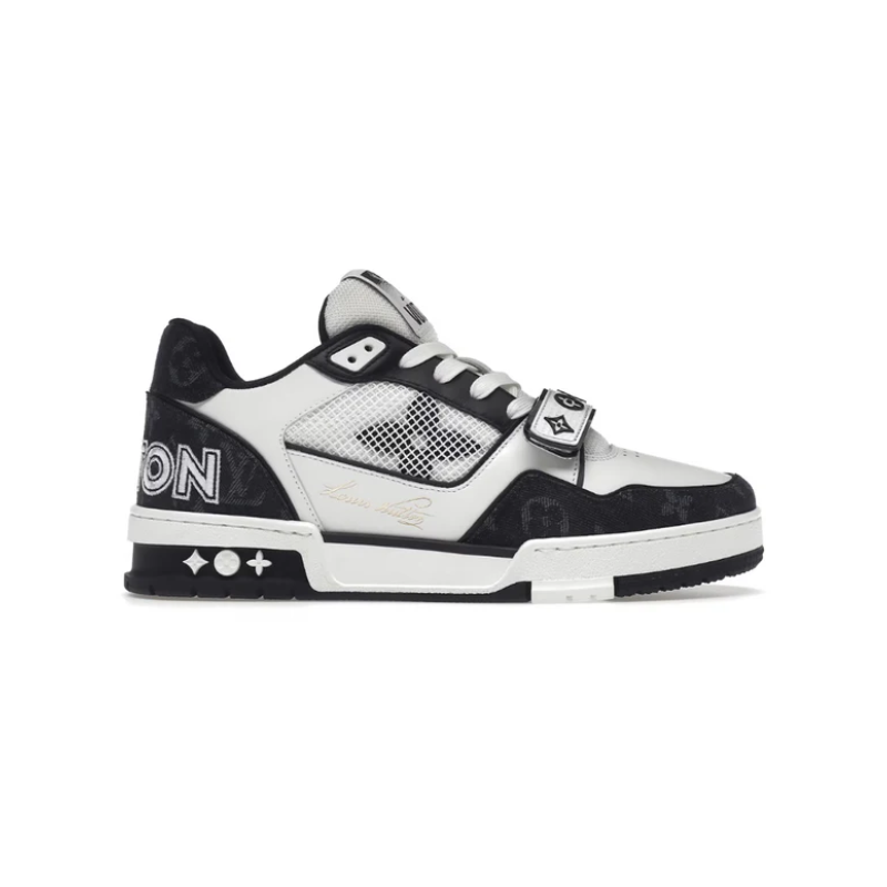 LV trainer LOW TOP Velcro strap black white