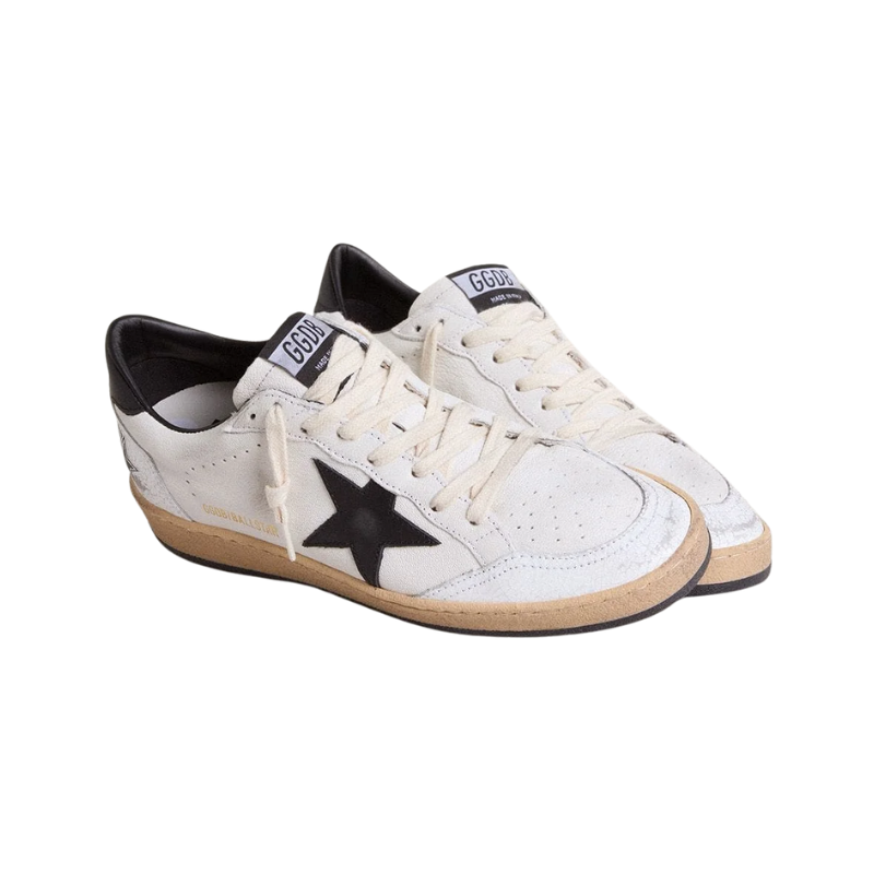 Golden Goose Ball Star dark white nappa leather with a black star