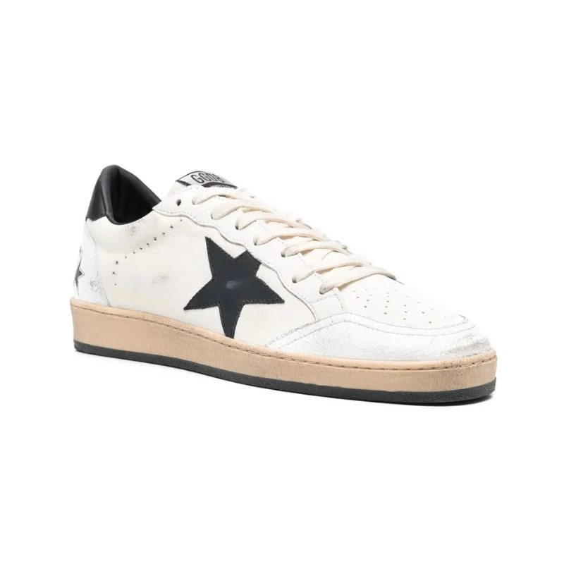 Golden Goose Ball Star dark white nappa leather with a black star