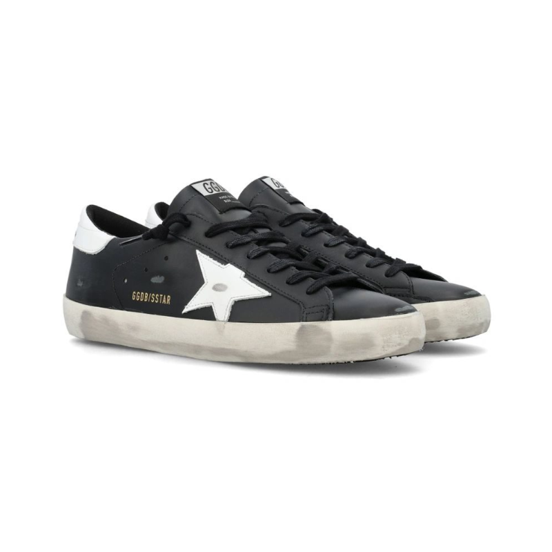 Golden Goose Super-Star glitter black with a silver star