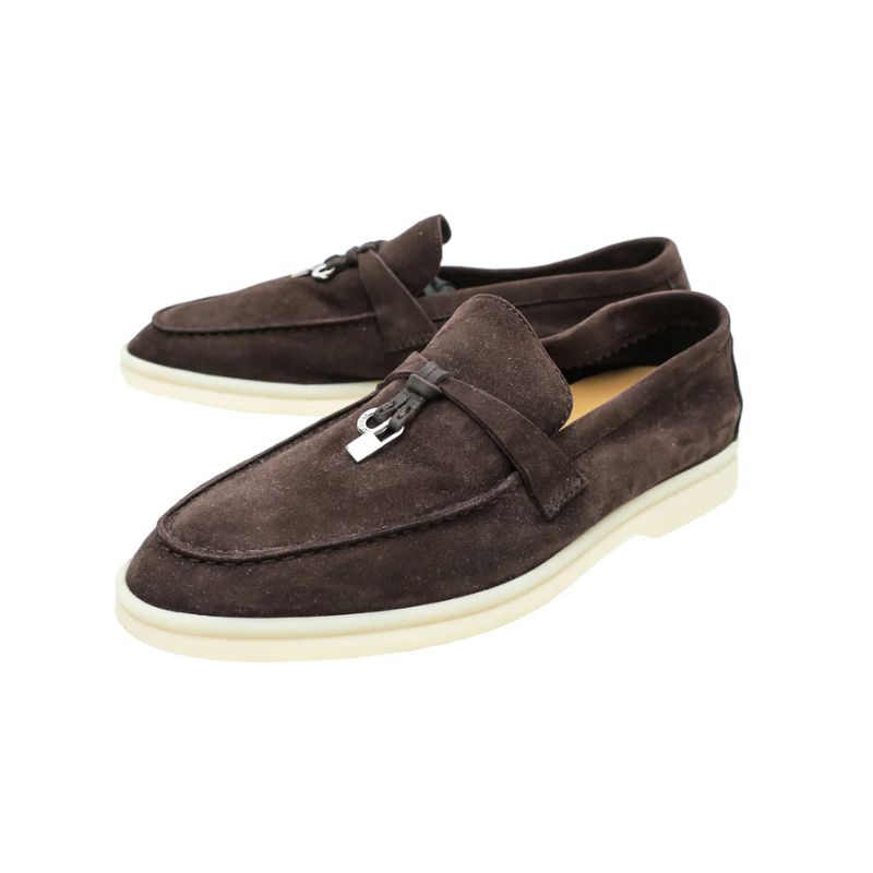 LORO PIANA  Summer Charm Walk Suede Chocolate