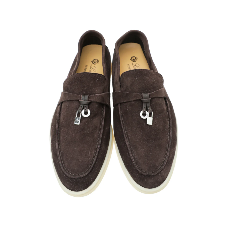 LORO PIANA  Summer Charm Walk Suede Chocolate