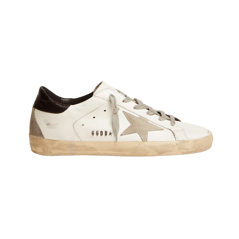 Golden Goose Super-Star - white leather with a black heel tab