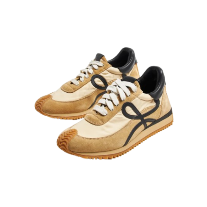 LOEWE multi-panel lace-up sneakers Gold/Black