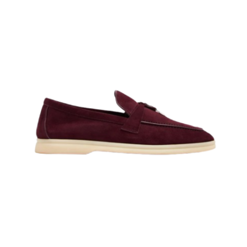 Loro Piana Summer Walk suede loafer burgundy