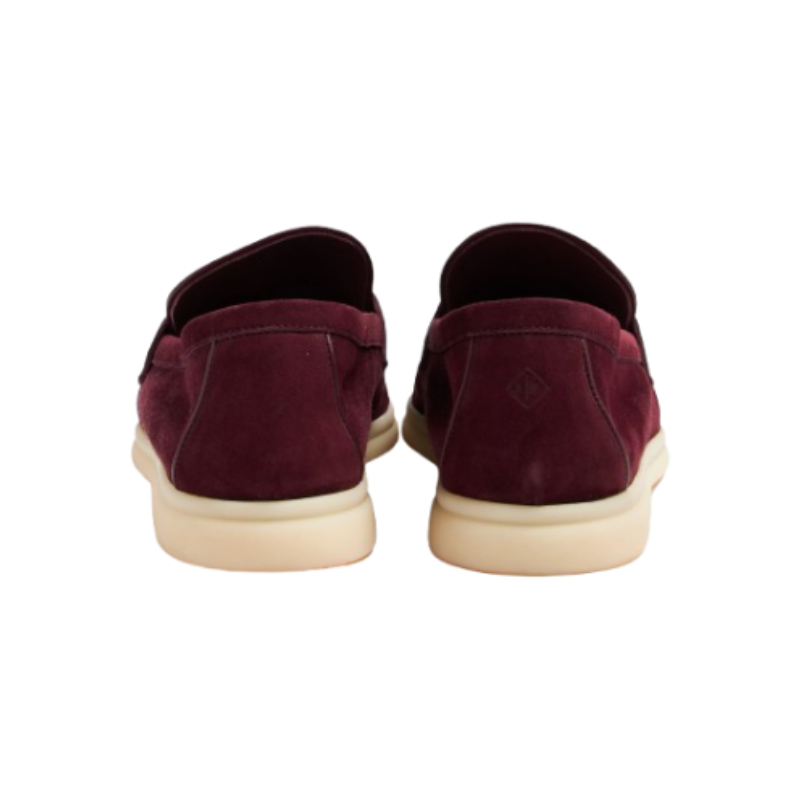 Loro Piana Summer Walk suede loafer burgundy