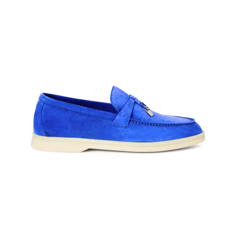 Loro Piana Summer Charms Walk Loafer blue suede