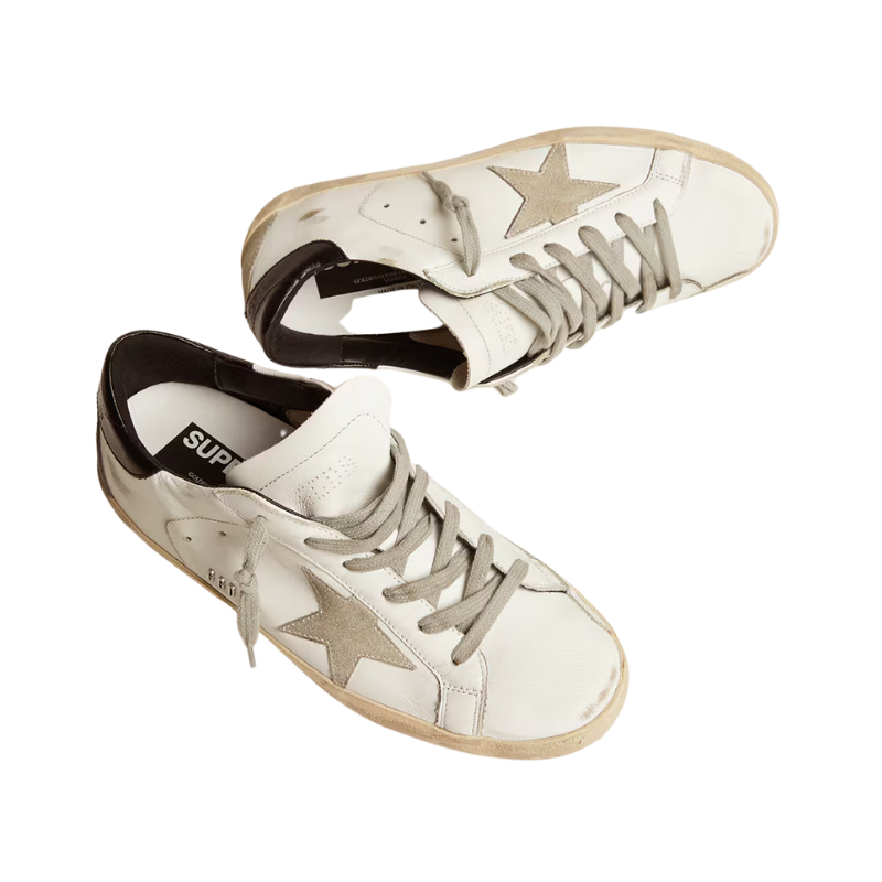 Golden Goose Super-Star - white leather with a black heel tab