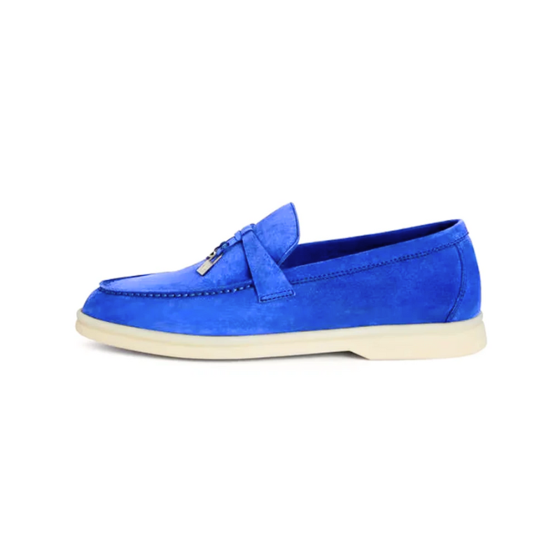 Loro Piana Summer Charms Walk Loafer blue suede