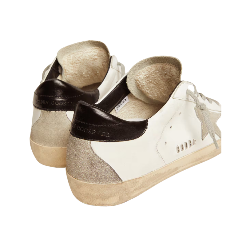 Golden Goose Super-Star - white leather with a black heel tab