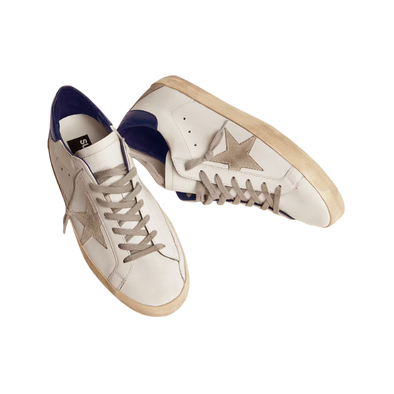 Golden Goose Super-Star with suede star and blue heel tab