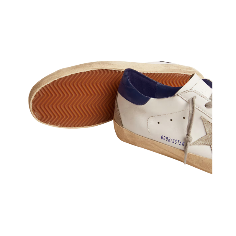 Golden Goose Super-Star with suede star and blue heel tab