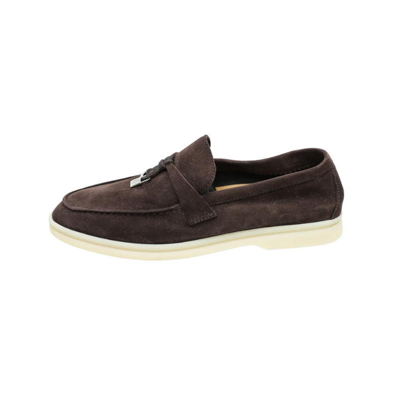 LORO PIANA  Summer Charm Walk Suede Chocolate